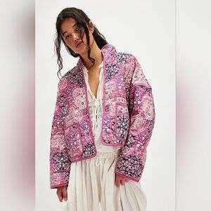 Free People Pink Floral Jacket